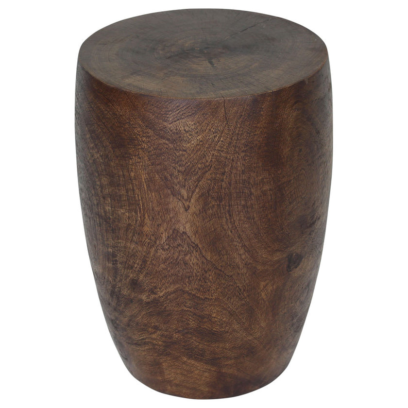 Mirel Round Solid Wood End Table 14 in D Top x 15 in D x 11 in D Base x 20 in H Dark Walnut