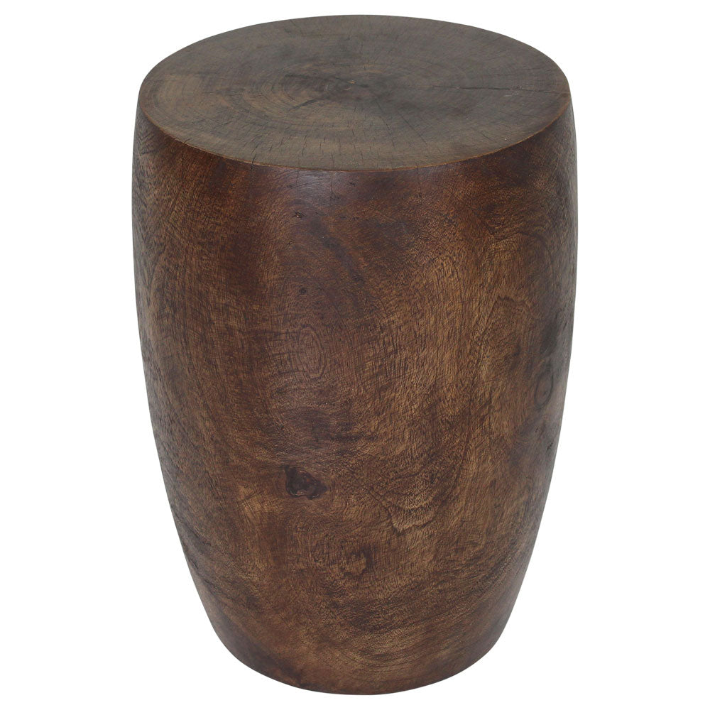 Mirel Round Solid Wood End Table 14 in D Top x 15 in D x 11 in D Base x 20 in H Dark Walnut