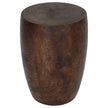 Mirel Round Solid Wood End Table 14 in D Top x 15 in D x 11 in D Base x 20 in H Dark Walnut