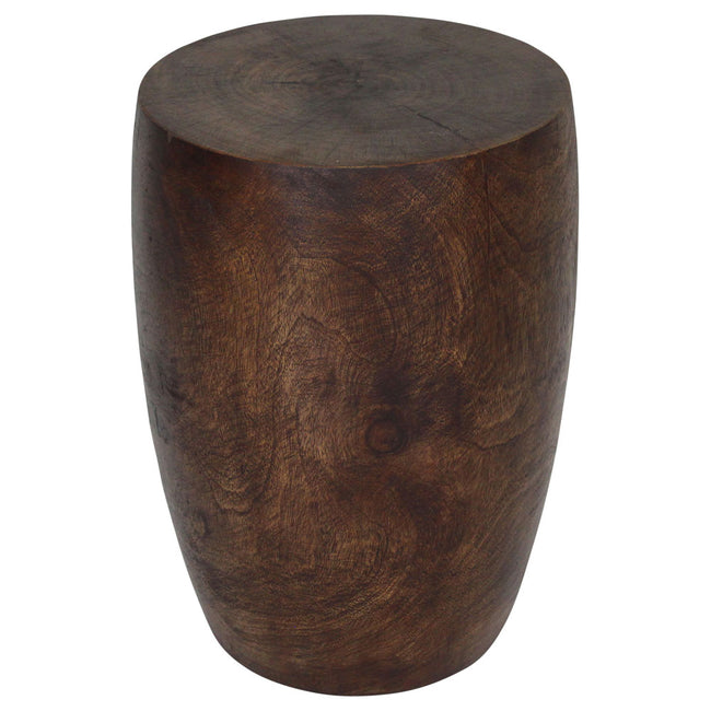 Mirel Round Solid Wood End Table 14 in D Top x 15 in D x 11 in D Base x 20 in H Dark Walnut