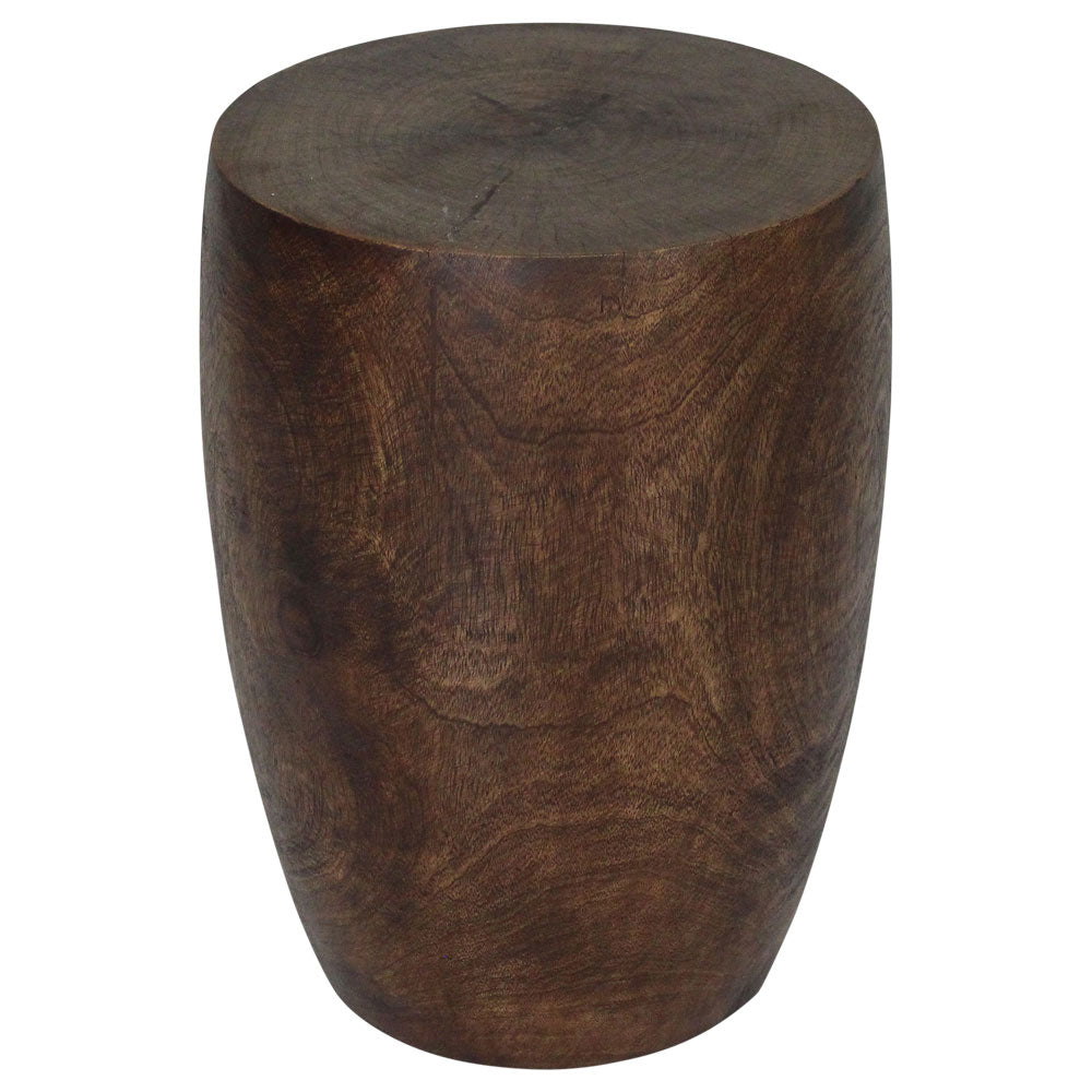 Mirel Round Solid Wood End Table 14 in D Top x 15 in D x 11 in D Base x 20 in H Dark Walnut