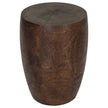 Mirel Round Solid Wood End Table 14 in D Top x 15 in D x 11 in D Base x 20 in H Dark Walnut