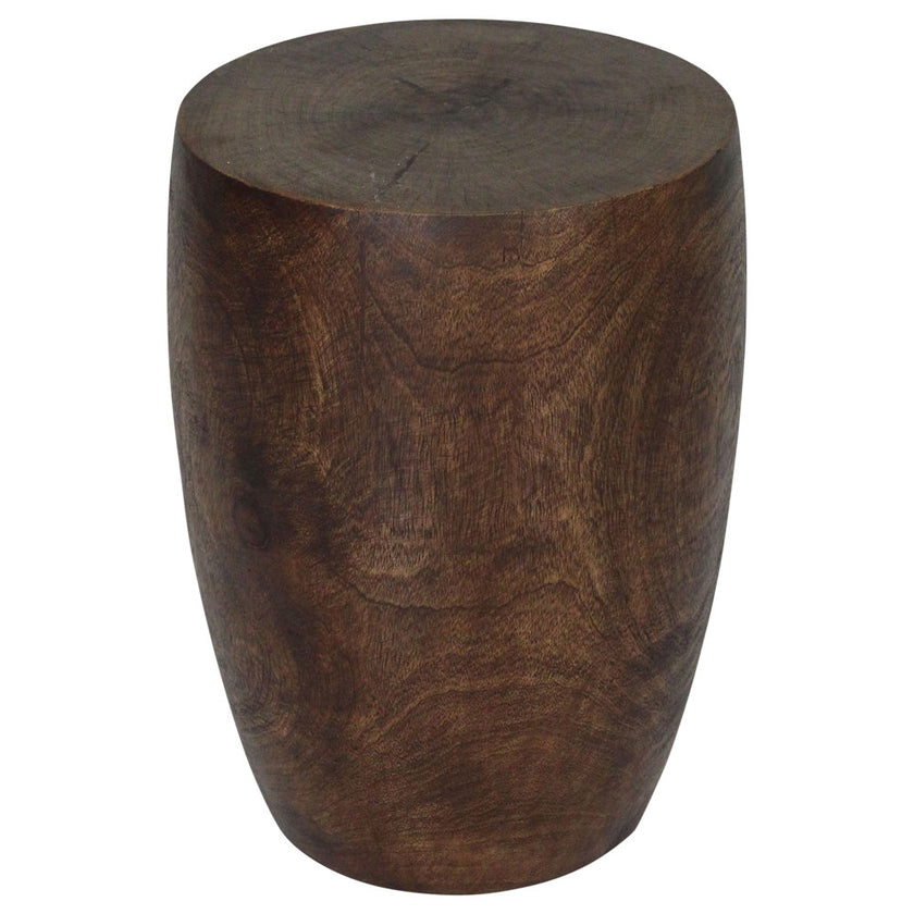 Mirel Round Solid Wood End Table 14 in D Top x 15 in D x 11 in D Base x 20 in H Dark Walnut