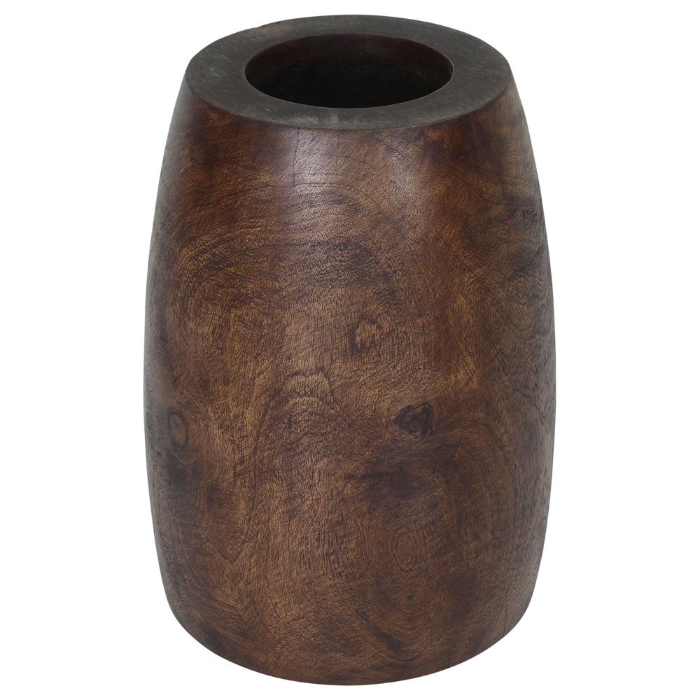Mirel Round Solid Wood End Table 14 in D Top x 15 in D x 11 in D Base x 20 in H Dark Walnut