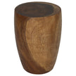 Mirel Round Sold Wood End Table 14 in D Top x 15 in D x 11 in D Base x 20 in H Walnut