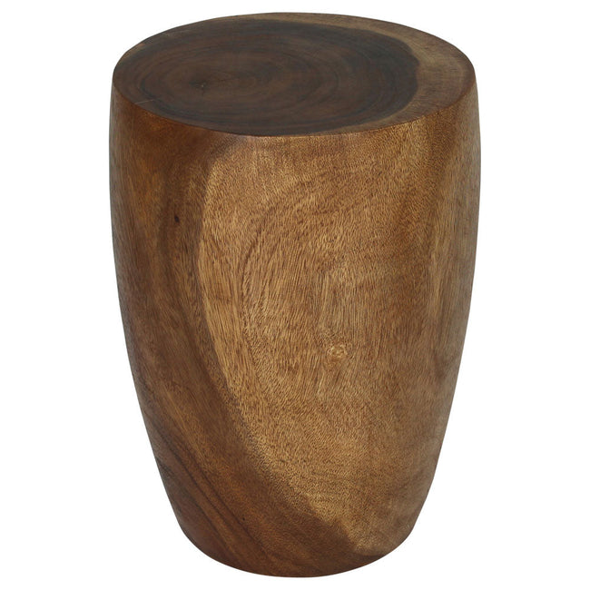 The Mirel Round Solid Wood End Table 14 in D Top x 15 in D x 11 in D Base x 20 in H Walnut