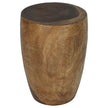 Mirel Round Sold Wood End Table 14 in D Top x 15 in D x 11 in D Base x 20 in H Walnut