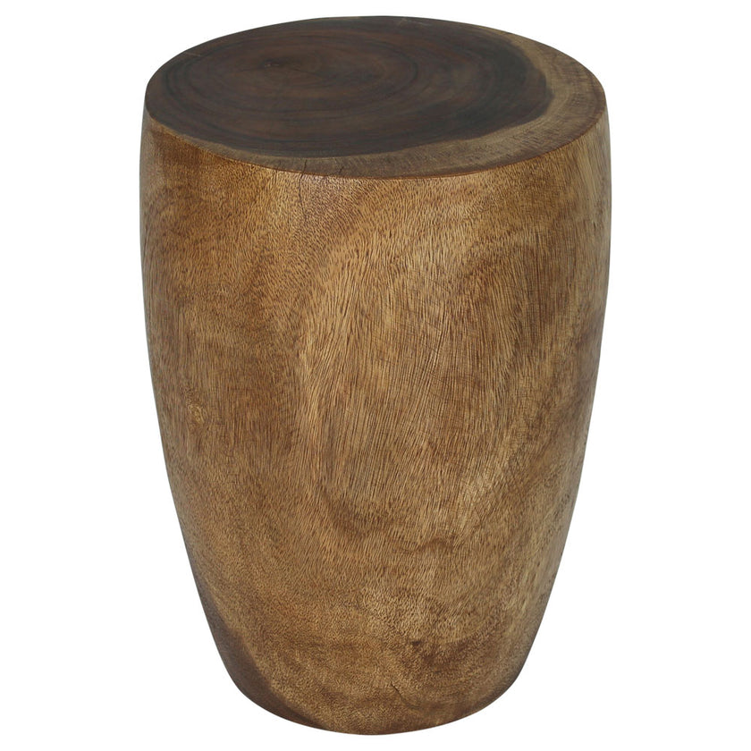 Mirel Round Sold Wood End Table 14 in D Top x 15 in D x 11 in D Base x 20 in H Walnut