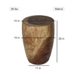 Mirel Round Sold Wood End Table 14 in D Top x 15 in D x 11 in D Base x 20 in H Walnut