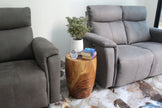 Mirel Round Sold Wood End Table 14 in D Top x 15 in D x 11 in D Base x 20 in H Walnut