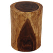 The Noven Round Stump Solid Wood End Table 11-14 in DIA x 18 in H Walnut