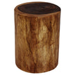 The Noven Round Stump Solid Wood End Table 11-14 in DIA x 18 in H Walnut