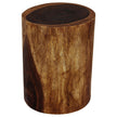 The Noven Round Stump Solid Wood End Table 11-14 in DIA x 18 in H Walnut