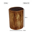 The Noven Round Stump Solid Wood End Table 11-14 in DIA x 18 in H Walnut