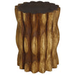 The Evora Mangrove Stump Solid Wood End Table 15 in DIA x 20 in H Oak