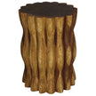 The Evora Mangrove Stump Solid Wood End Table 15 in DIA x 20 in H Oak