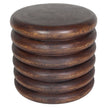 The Renna Round Mango Rings Solid Wood End Table 20 in D x 18 in H Mocha
