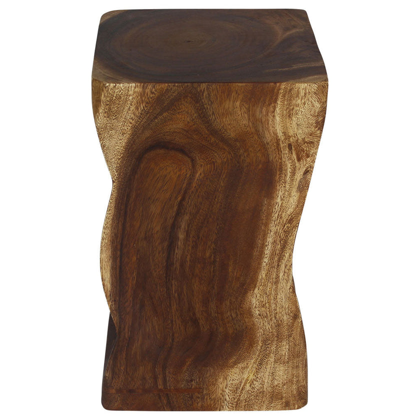 The Aster Solid Natural End Table 12 in SQ x 20 in H Walnut