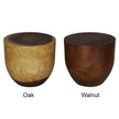 The Noris Oval Drum Solid Wood Accent Table 20 in D x 18 in H Walnut
