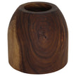 The Noris Oval Drum Solid Wood Accent Table 20 in D x 18 in H Walnut
