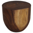 The Noris Oval Drum Solid Wood Accent Table 20 in D x 18 in H Walnut
