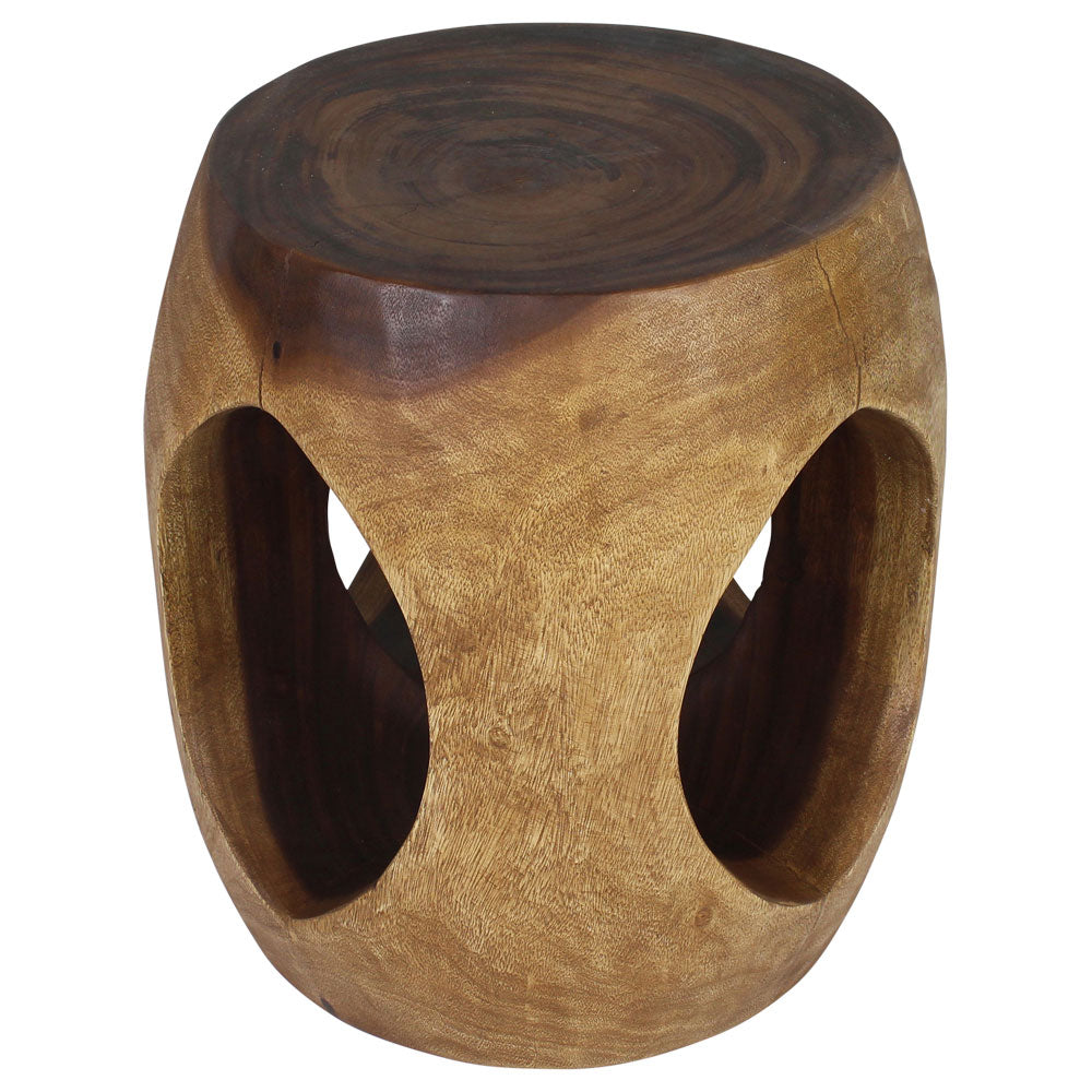 The Noris Oval Windows Solid Wood End Table 15 x 20 in H Walnut