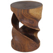 Tovin Round Double Twist End Table 14 in SQ x 20 in H Walnut
