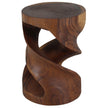 Tovin Round Double Twist End Table 14 in SQ x 20 in H Walnut
