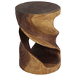 Tovin Round Double Twist End Table 14 in SQ x 20 in H Walnut