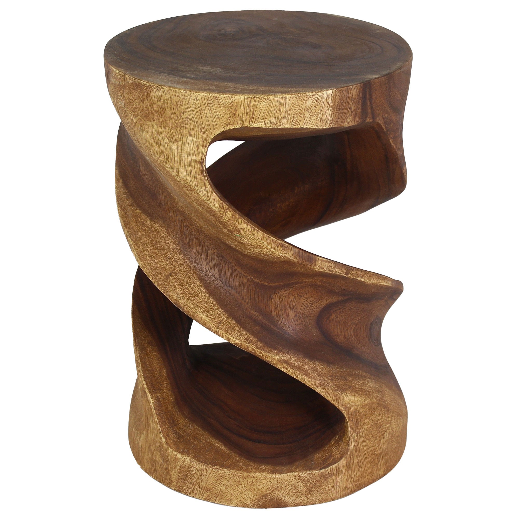 Tovin Round Double Twist End Table 14 in SQ x 20 in H Walnut