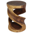 Tovin Round Double Twist End Table 14 in SQ x 20 in H Walnut