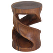 Tovin Round Double Twist End Table 14 in SQ x 20 in H Walnut