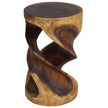 Tovin Round Double Twist End Table 14 in SQ x 23 in H Walnut