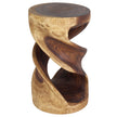 Tovin Round Double Twist End Table 14 in SQ x 23 in H Walnut