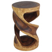 Tovin Round Double Twist End Table 14 in SQ x 23 in H Walnut