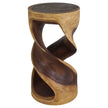Tovin Round Double Twist End Table 14 in SQ x 26 in H Walnut