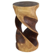 Tovin Round Double Twist End Table 14 in SQ x 26 in H Walnut