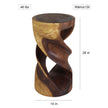 Tovin Round Double Twist End Table 14 in SQ x 26 in H Walnut