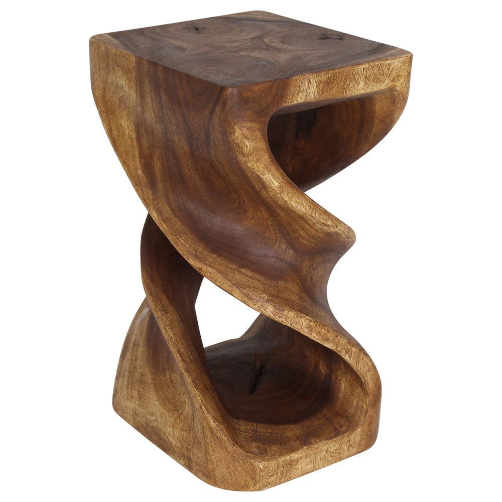 Kirel Rectangular Double Twist End Table 12 x 14 in x 23 in H Walnut