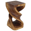 Kirel Rectangular Double Twist End Table 12 x 14 in x 23 in H Walnut
