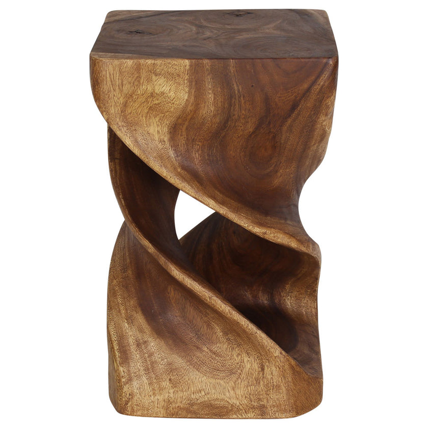 Kirel Rectangular Double Twist End Table 12 x 14 in x 23 in H Walnut
