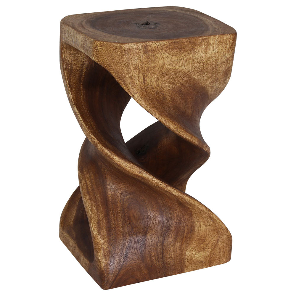Kirel Rectangular Double Twist End Table 12 x 14 in x 23 in H Walnut