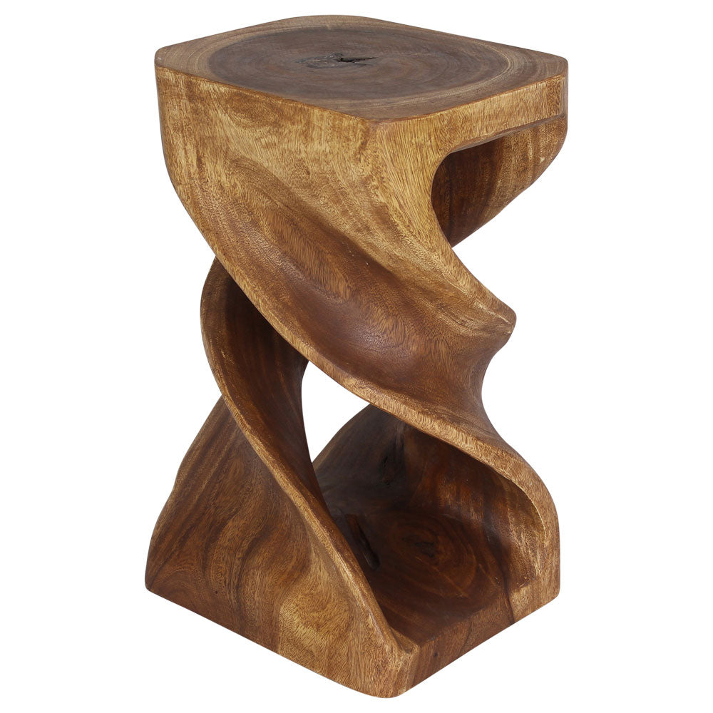 Kirel Rectangular Double Twist End Table 12 x 14 in x 23 in H Walnut
