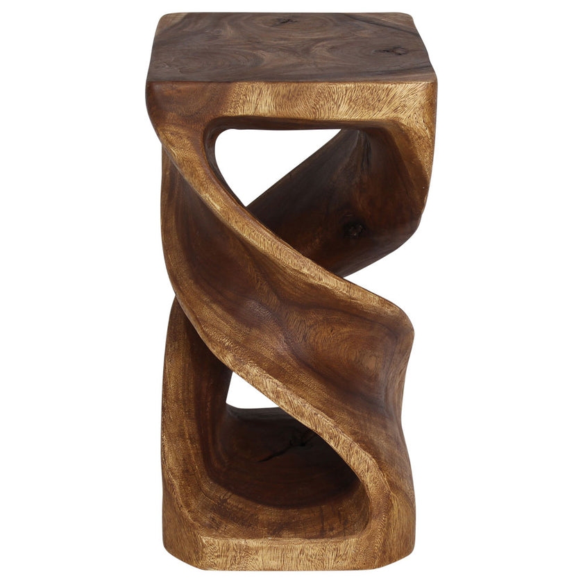 Kirel Rectangular Double Twist End Table 12 x 14 in x 23 in H Walnut