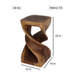 Kirel Rectangular Double Twist End Table 12 x 14 in x 23 in H Walnut
