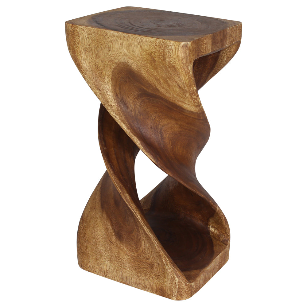 Kirel Rectangular Double Twist End Table 12 x 14 in x 26 in H Walnut