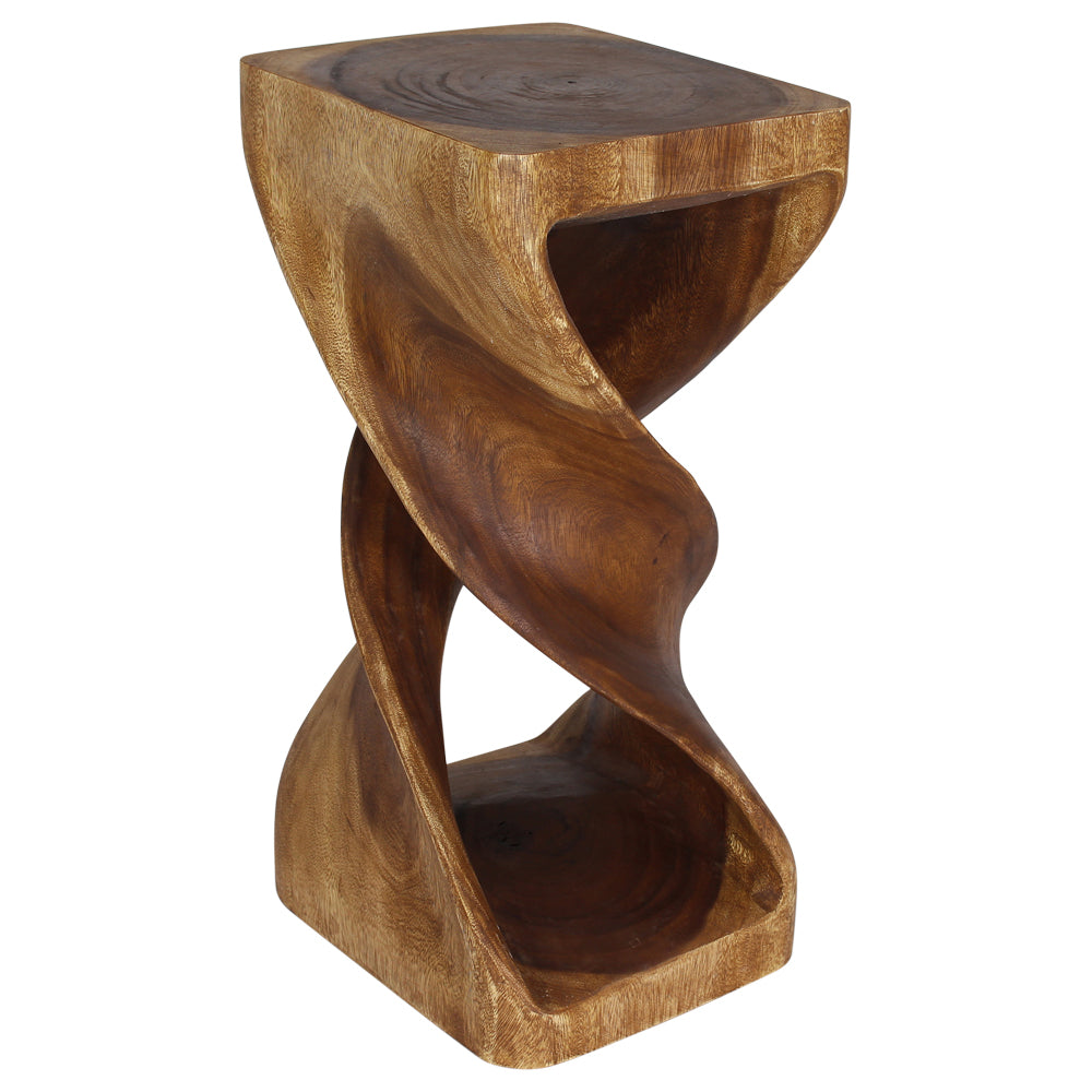 Kirel Rectangular Double Twist End Table 12 x 14 in x 26 in H Walnut