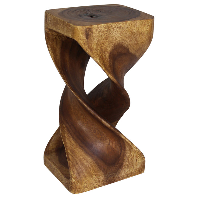 Kirel Rectangular Double Twist End Table 12 x 14 in x 26 in H Walnut
