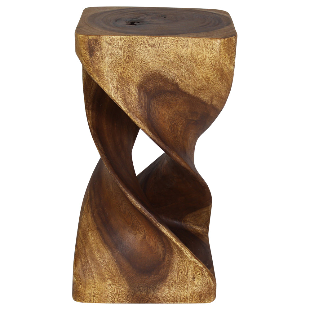 Kirel Rectangular Double Twist End Table 12 x 14 in x 26 in H Walnut