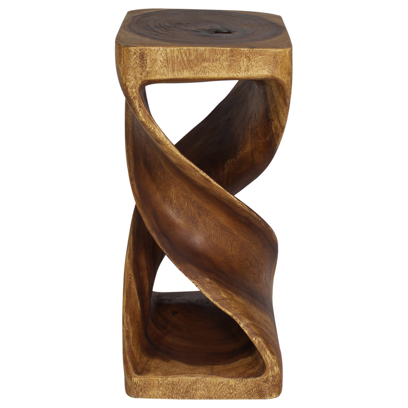 Kirel Rectangular Double Twist End Table 12 x 14 in x 26 in H Walnut